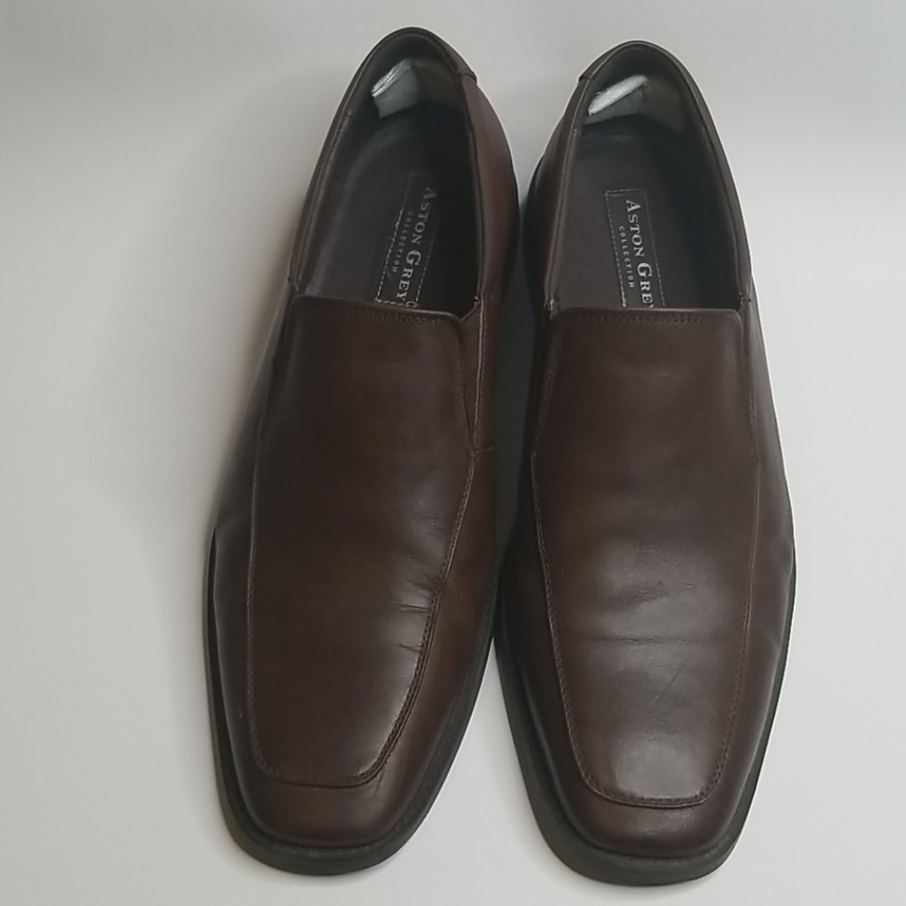 Aston Grey Collection Mens Brown Leather Loafer